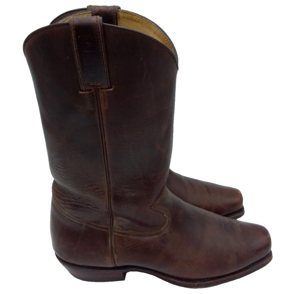 Sancho Men's Cowboy Boots Size 44 Brown Leather Snipped Toe Made in Spain 10 US - Picture 7 of 16